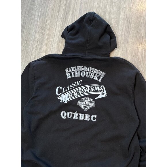 Vintage Harley Davidson Quebec Flames Zip Hoodie L - Picture 4 of 6